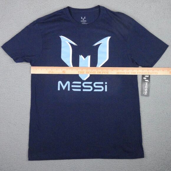 Lionel Messi Collection Shirt Mens Large Blue Shadow Logo Graphic Tee Soccer NWT - Picture 8 of 11